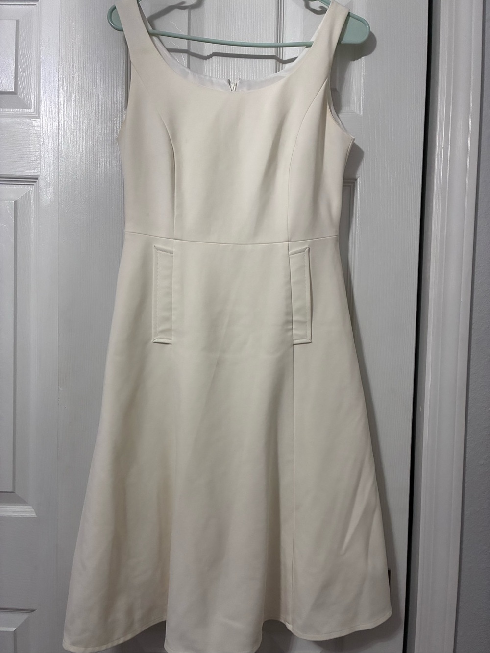 Ivory Custom-Made Midi Dress — Minimalist Quiet Luxury Design